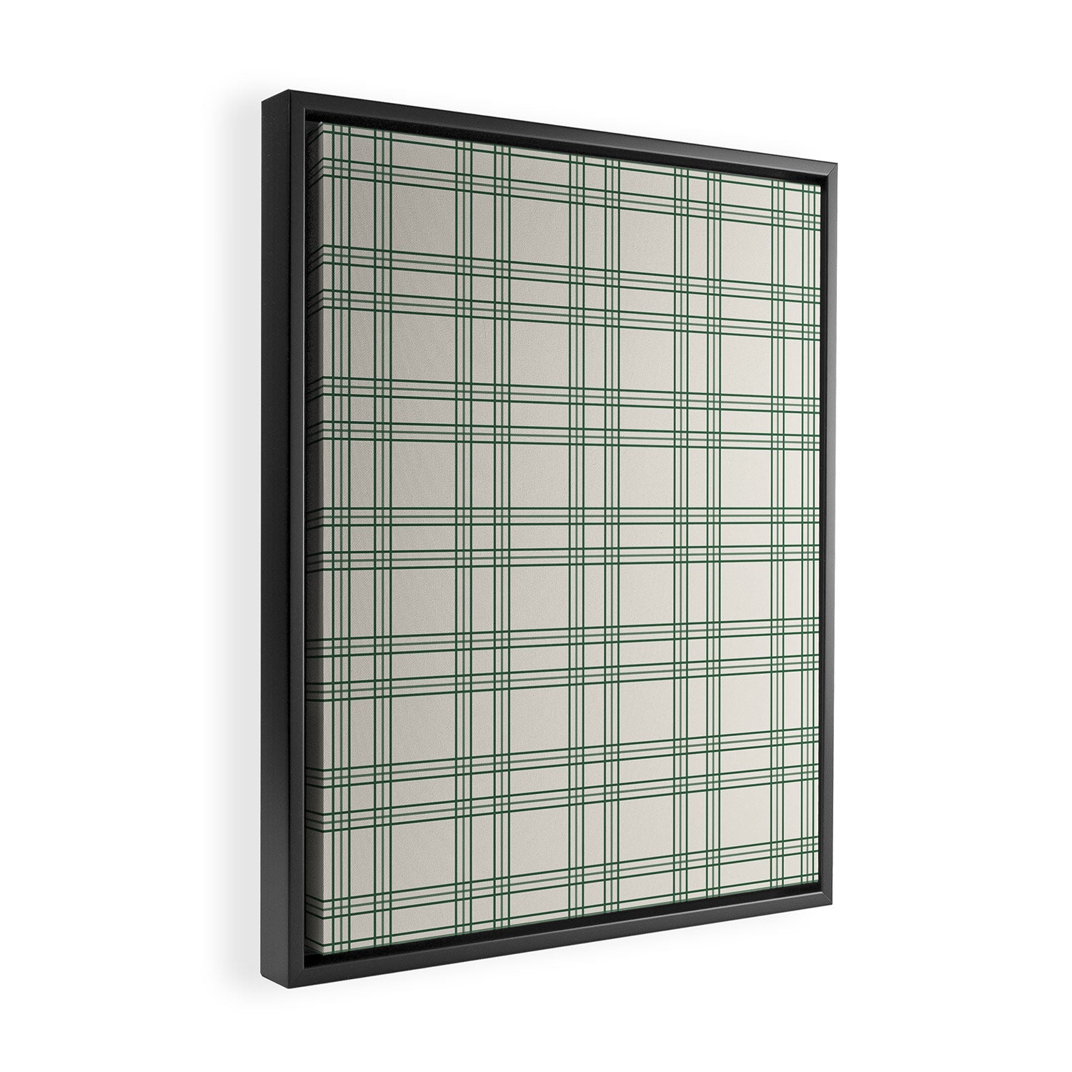 Green And Cream Gingham Framed Canvas Print Gallery Image 2