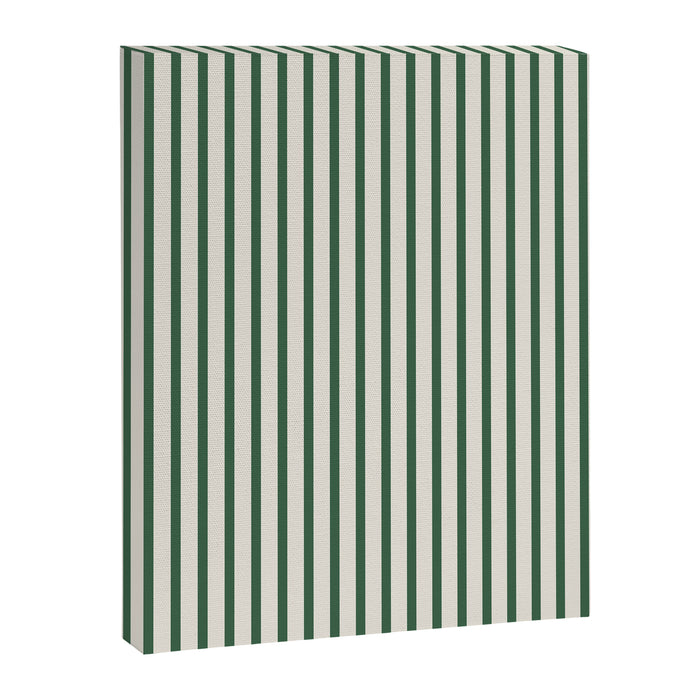 Green And Cream Striped Canvas Print Gallery Image 1