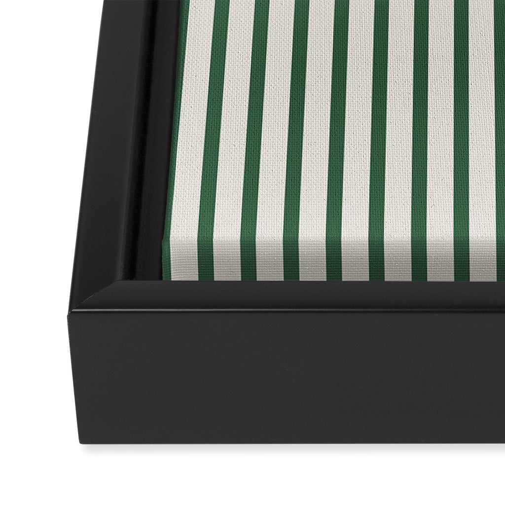 Green And Cream Striped Framed Canvas Print Gallery Image 3