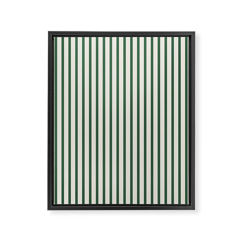 Green And Cream Striped Framed Canvas Print Gallery Image 6