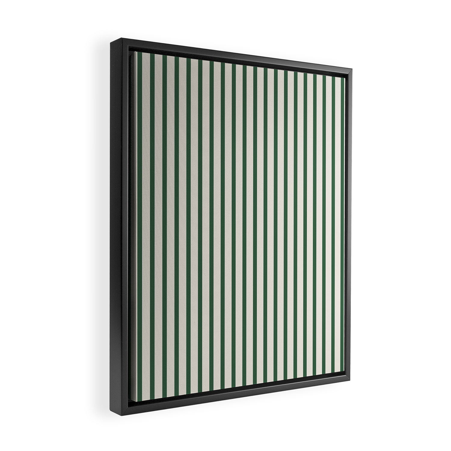 Green And Cream Striped Framed Canvas Print Gallery Image 2