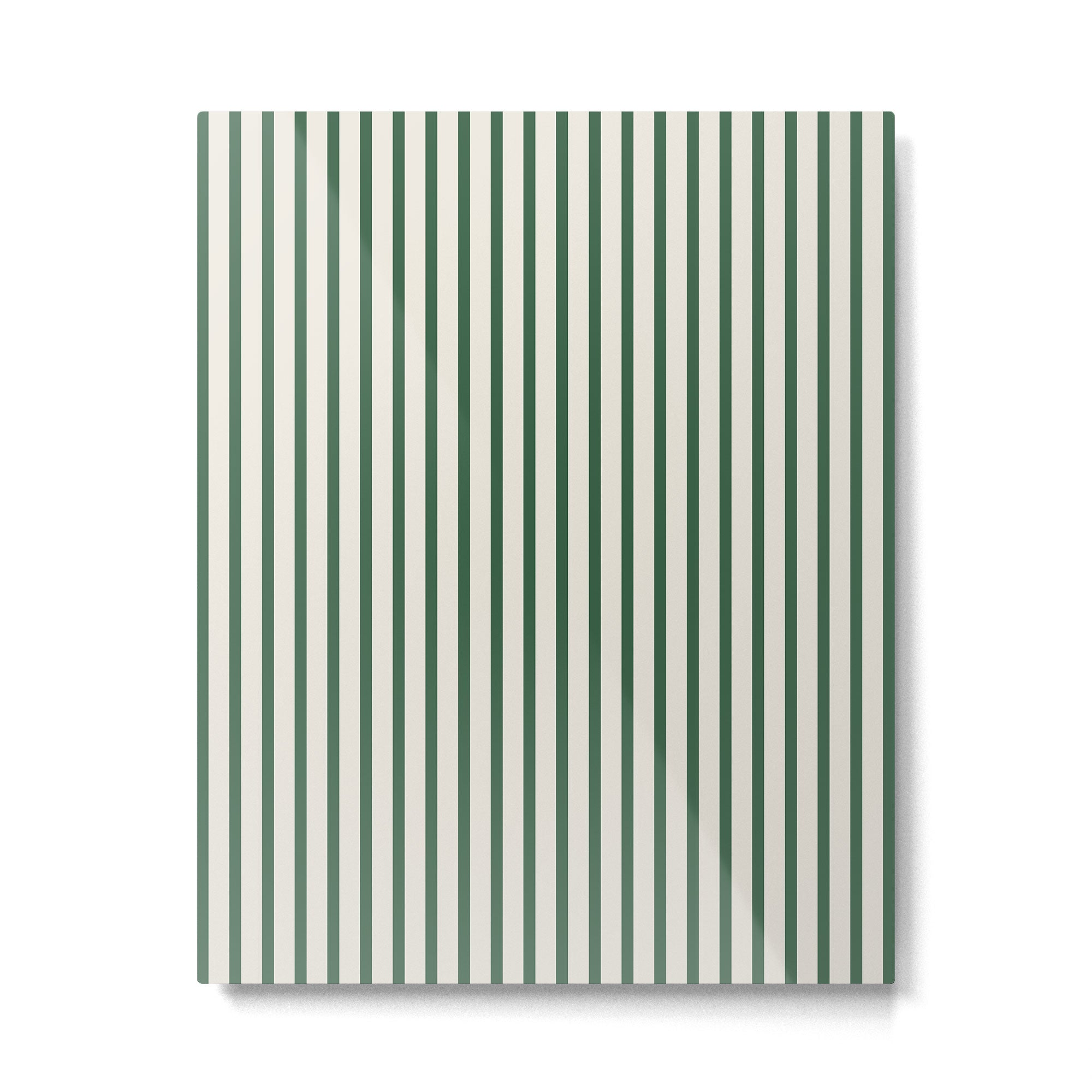 Green And Cream Striped Metal Print Gallery Image 4