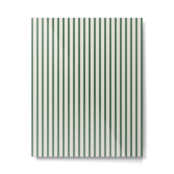 Green And Cream Striped Metal Print Gallery Image 1