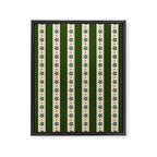 Green And Cream Stripes And Flowers Framed Canvas Print Gallery Image 6