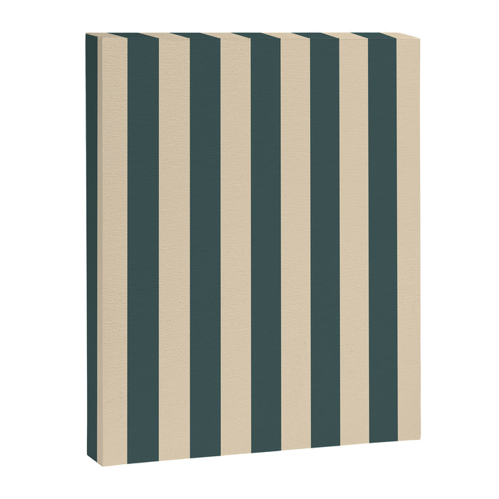 Green And Cream Vertical Stripes Canvas Print Gallery Image 1