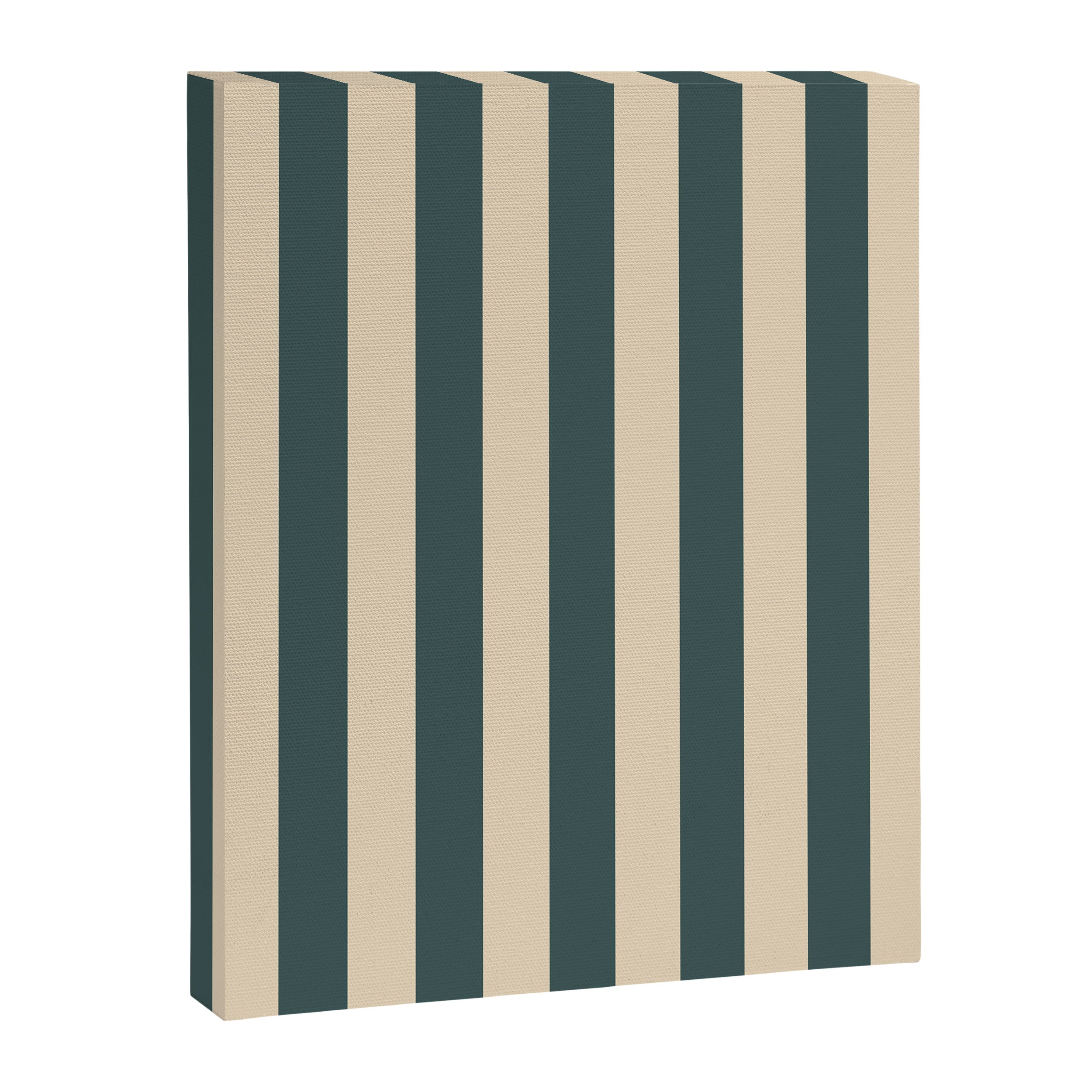 Green And Cream Vertical Stripes Canvas Print Gallery Image 6