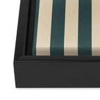 Green And Cream Vertical Stripes Framed Canvas Print Gallery Image 3