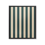 Green And Cream Vertical Stripes Framed Canvas Print Gallery Image 6