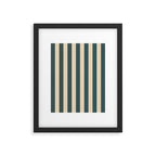 Green And Cream Vertical Stripes Framed Art Print Gallery Image 5