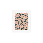 Green And Peach Retro Flower Art Print Gallery Image 1