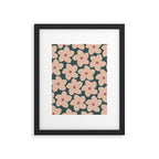 Green And Peach Retro Flower Framed Art Print Gallery Image 5