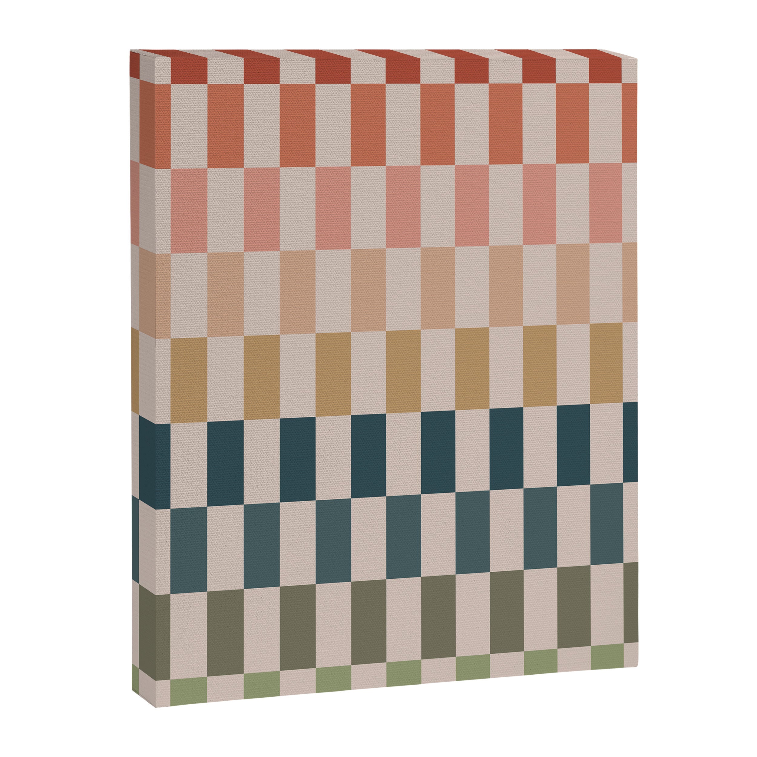 Green And Terracotta Stripes Canvas Print Gallery Image 6
