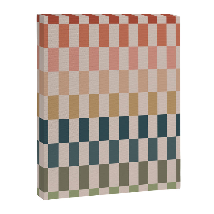 Green And Terracotta Stripes Canvas Print Gallery Image 1