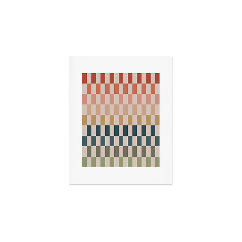 Green And Terracotta Stripes Art Print Gallery Image 1