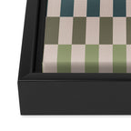 Green And Terracotta Stripes Framed Canvas Print Gallery Image 3