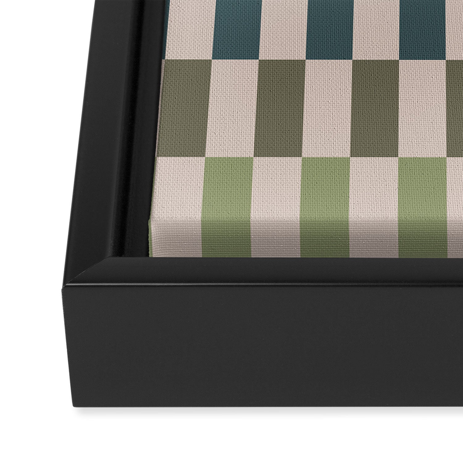 Green And Terracotta Stripes Framed Canvas Print Gallery Image 3