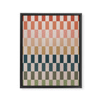 Green And Terracotta Stripes Framed Canvas Print Gallery Image 6
