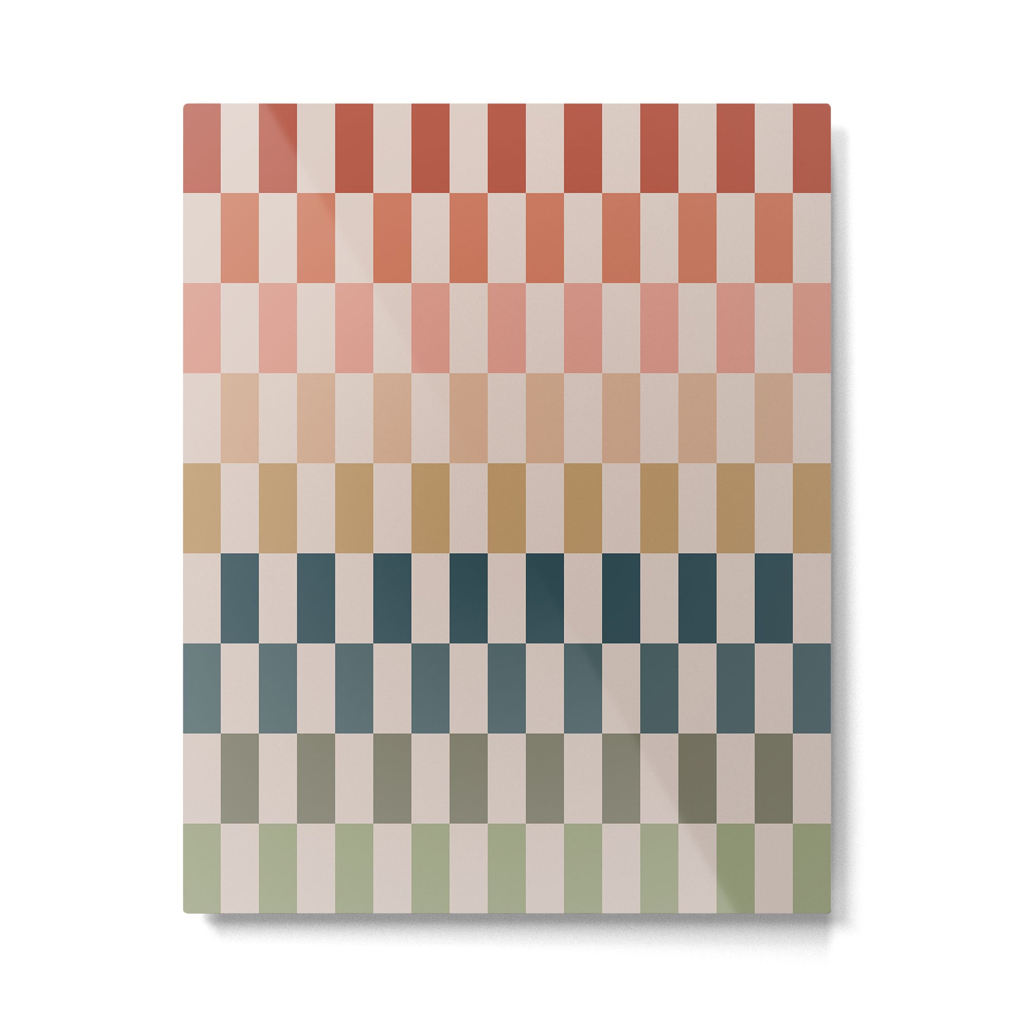 Green And Terracotta Stripes Metal Print Gallery Image 4