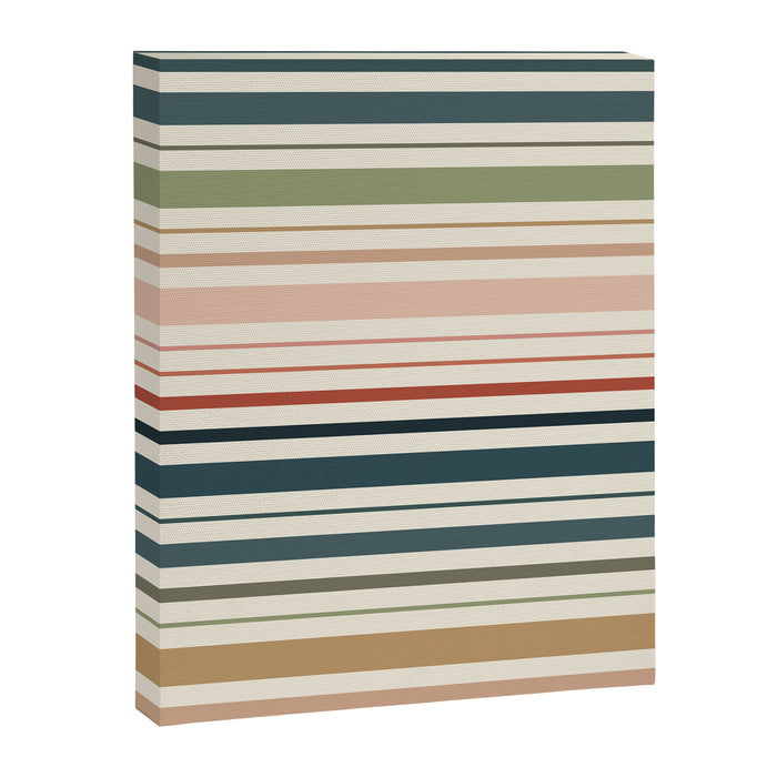Green Boho Stripes Canvas Print Gallery Image 1
