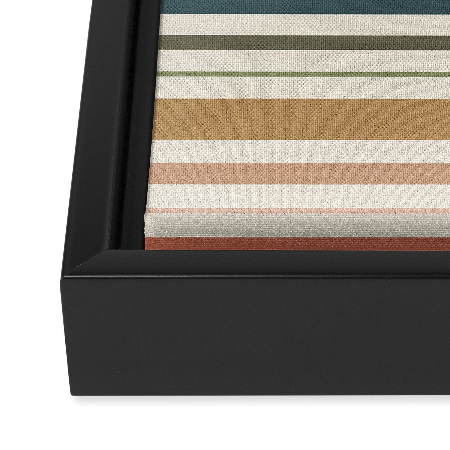 Green Boho Stripes Framed Canvas Print Gallery Image 3