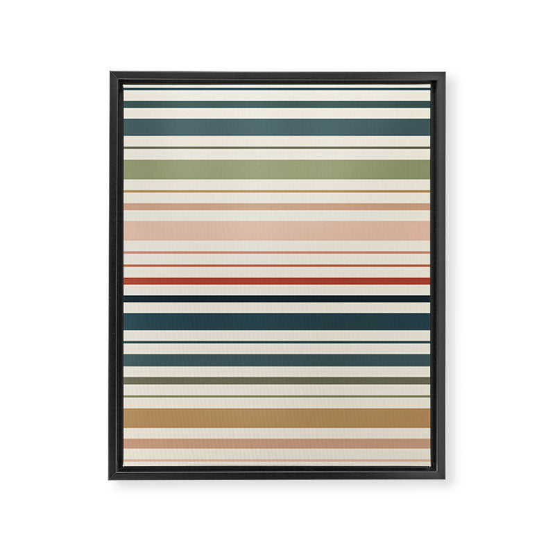 Green Boho Stripes Framed Canvas Print Gallery Image 6