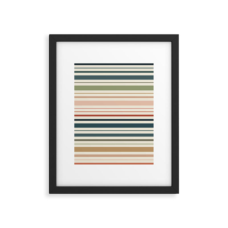 Green Boho Stripes Framed Art Print Gallery Image 5