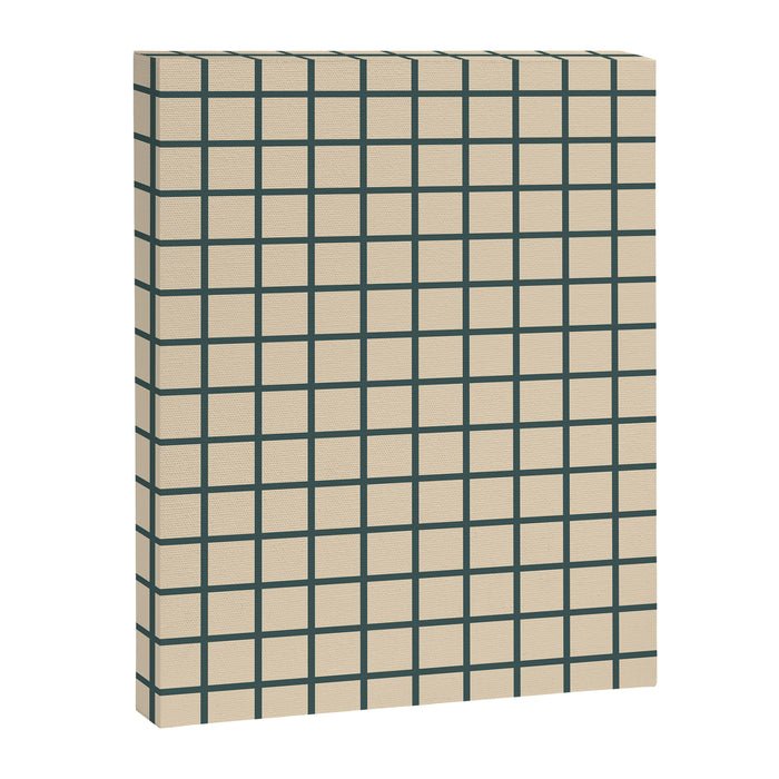 Green On Cream Grid Canvas Print Gallery Image 1