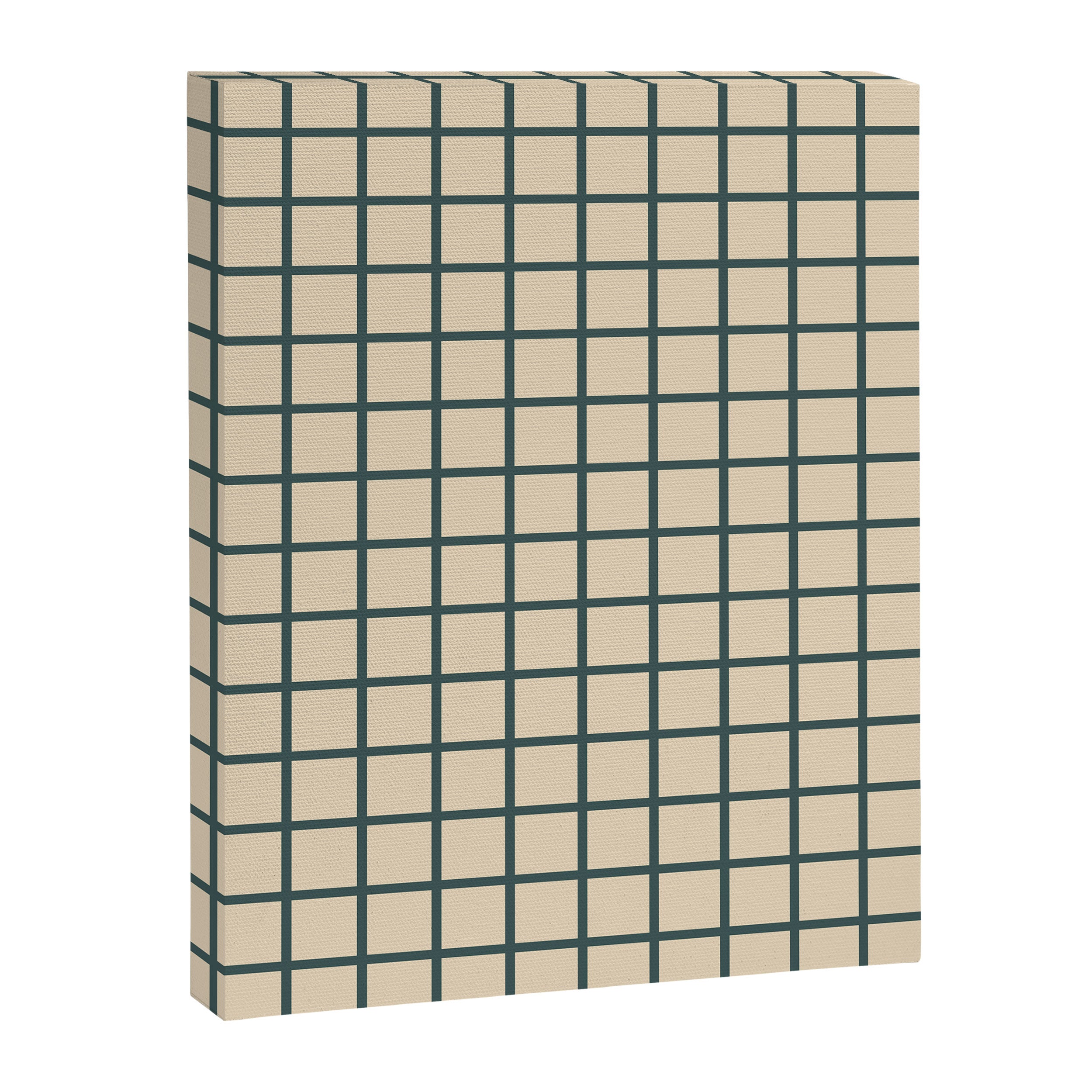 Green On Cream Grid Canvas Print Gallery Image 6