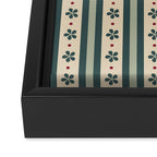 Green Stripes And Flowers Framed Canvas Print Gallery Image 3
