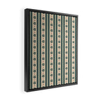 Green Stripes And Flowers Framed Canvas Print Gallery Image 2
