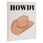 Howdy - Cowboy Hat Neutral Beige Canvas Print Gallery Image 3