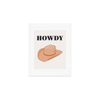 Howdy - Cowboy Hat Neutral Beige Art Print Gallery Image 1