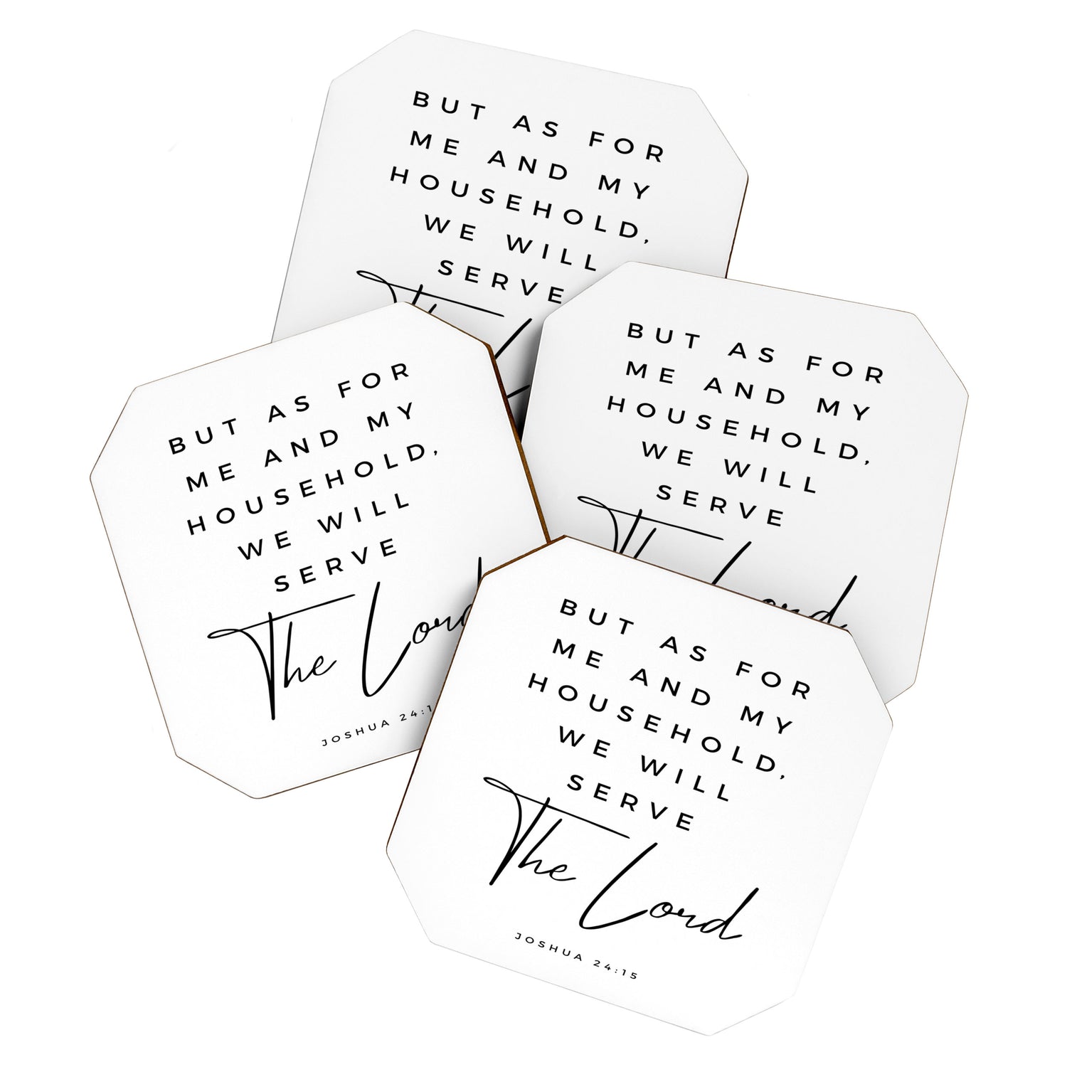 Joshua 24 15 Bible Verse Print But As For Me And My House We Will Serve The Lord Scripture Christian Coaster Gallery Image 1