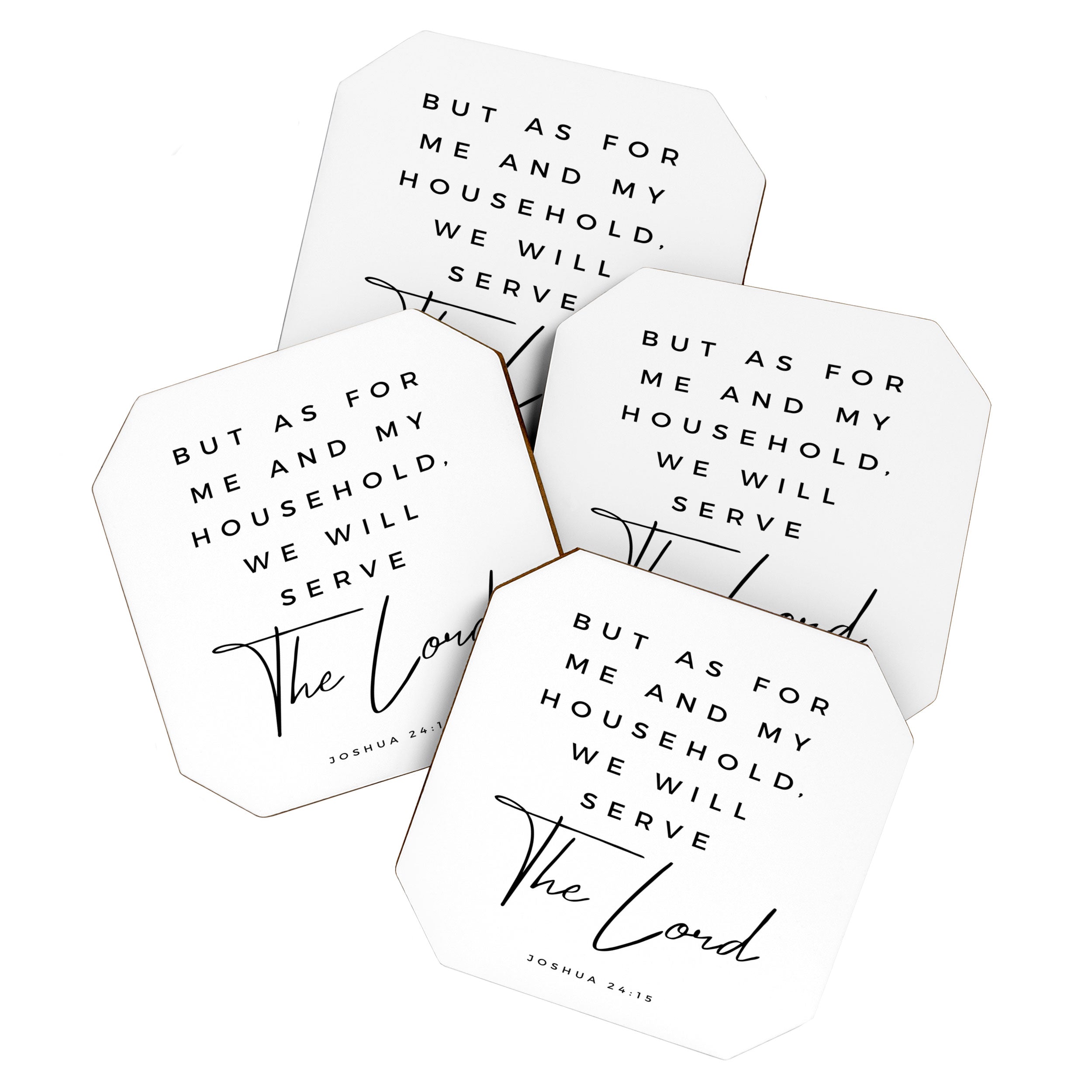 Joshua 24 15 Bible Verse Print But As For Me And My House We Will Serve The Lord Scripture Christian Coaster Gallery Image 1