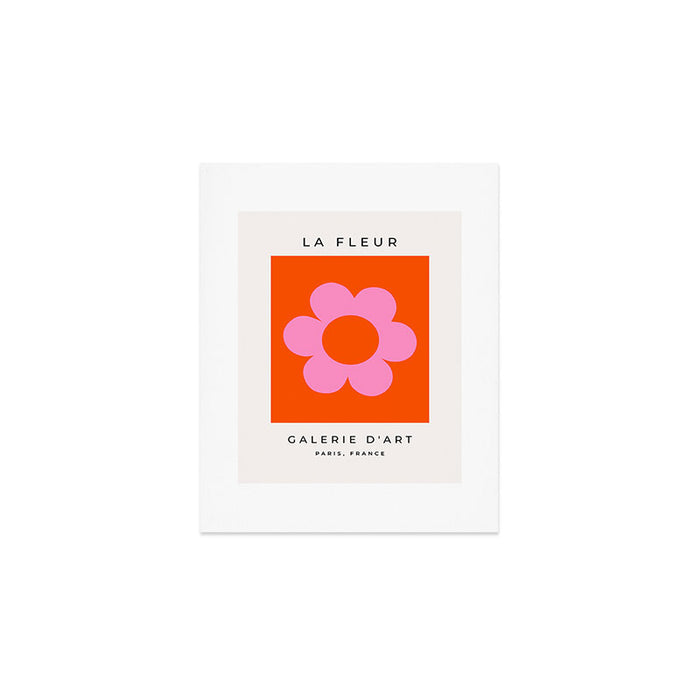 La Fleur | 01 - Retro Floral Print Orange And Pink Aesthetic Preppy Modern Abstract Flower Art Print Gallery Image 1