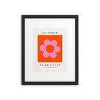 La Fleur | 01 - Retro Floral Print Orange And Pink Aesthetic Preppy Modern Abstract Flower Framed Art Print Gallery Image 5