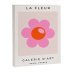 La Fleur | 05 - Abstract Retro Flower Print Pink Orange And Neutral Boho Decor Modern Floral Canvas Print Gallery Image 6