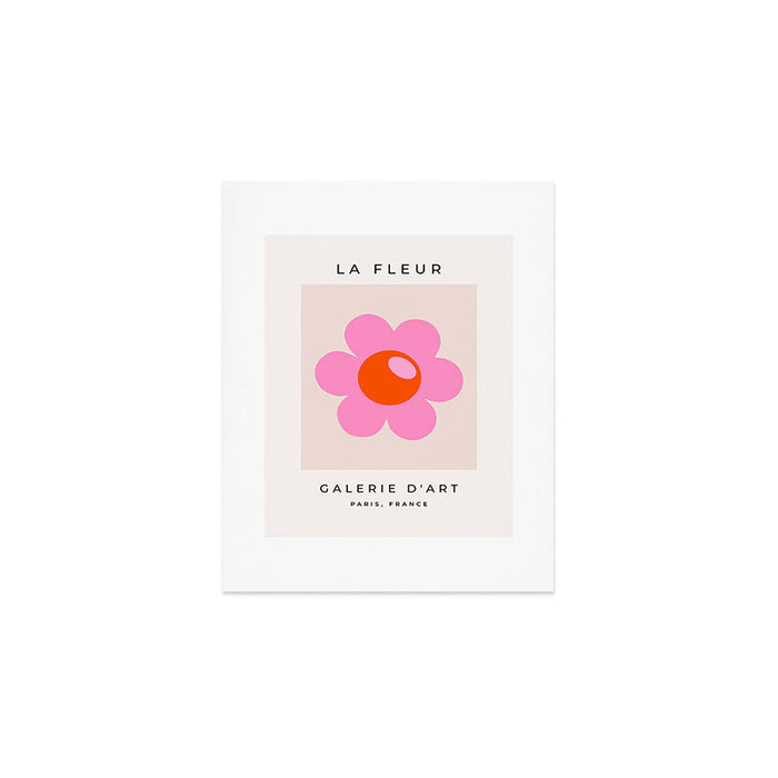 La Fleur | 05 - Abstract Retro Flower Print Pink Orange And Neutral Boho Decor Modern Floral Art Print Gallery Image 1