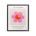 La Fleur | 05 - Abstract Retro Flower Print Pink Orange And Neutral Boho Decor Modern Floral Framed Canvas Print Gallery Image 6