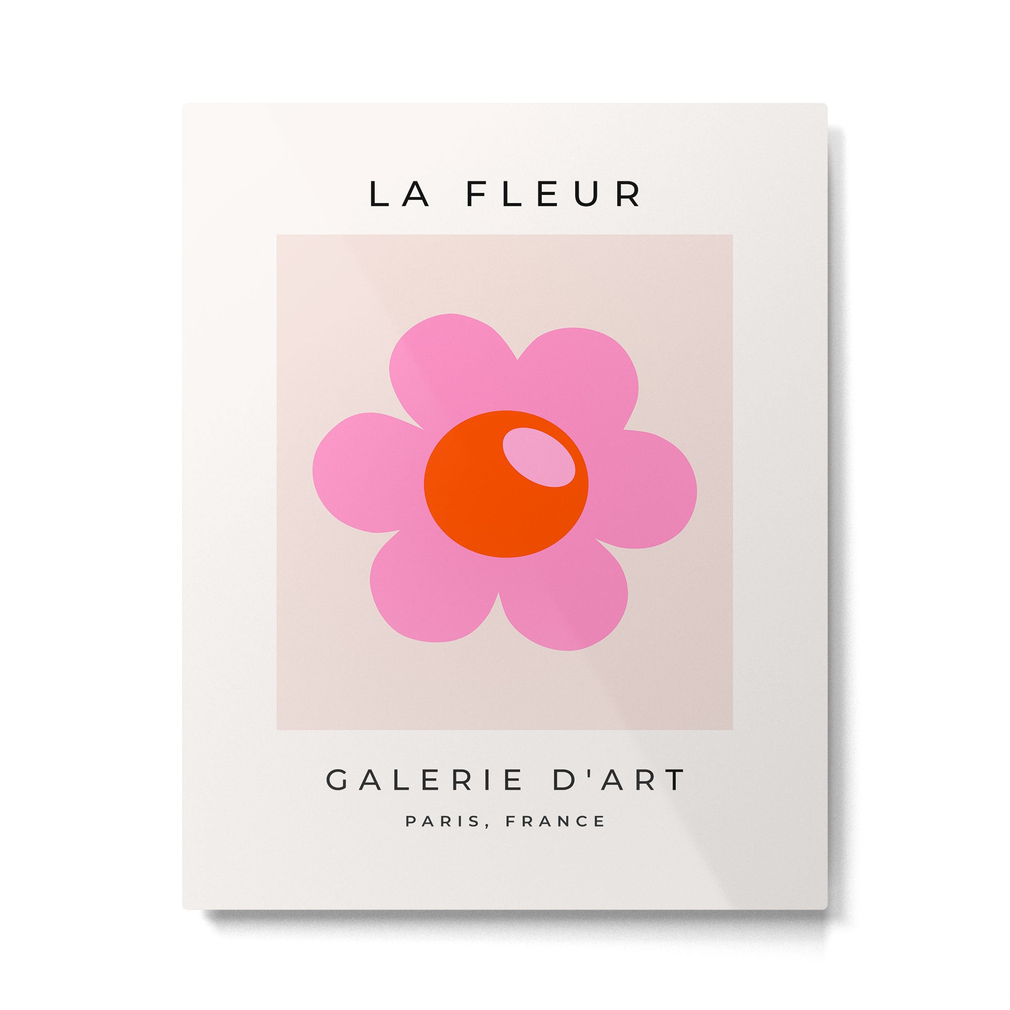 La Fleur | 05 - Abstract Retro Flower Print Pink Orange And Neutral Boho Decor Modern Floral Metal Print Gallery Image 4