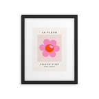 La Fleur | 05 - Abstract Retro Flower Print Pink Orange And Neutral Boho Decor Modern Floral Framed Art Print Gallery Image 5