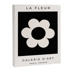 La Fleur | 06 - Retro Floral Print Black And White Flower Canvas Print Gallery Image 6