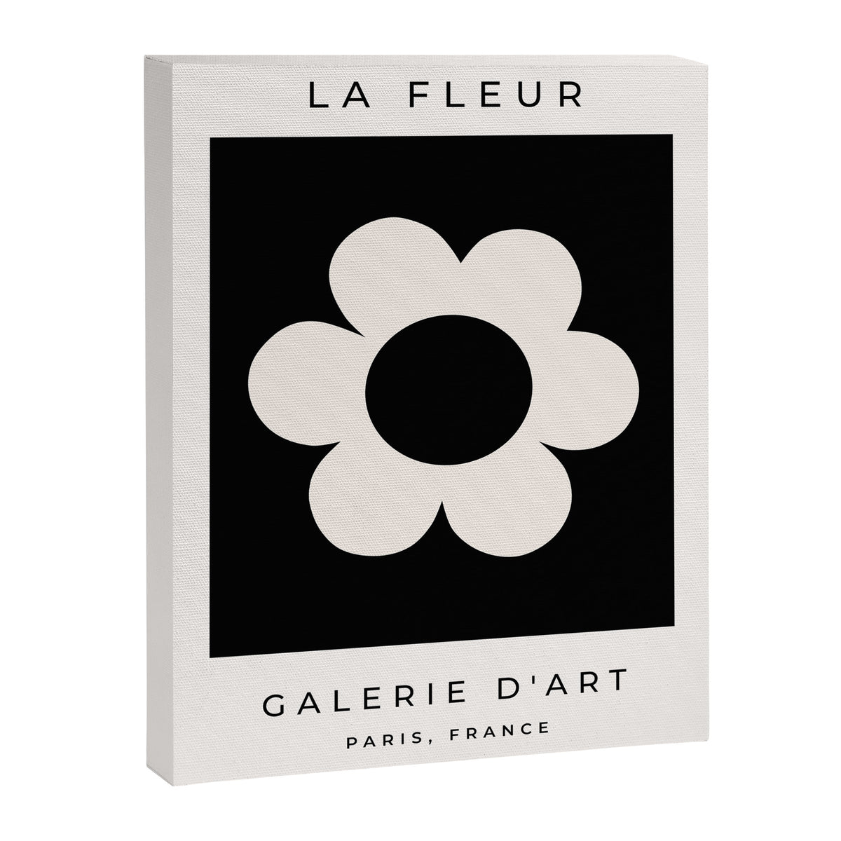 La Fleur | 06 - Retro Floral Print Black And White Flower Canvas Print Gallery Image 6