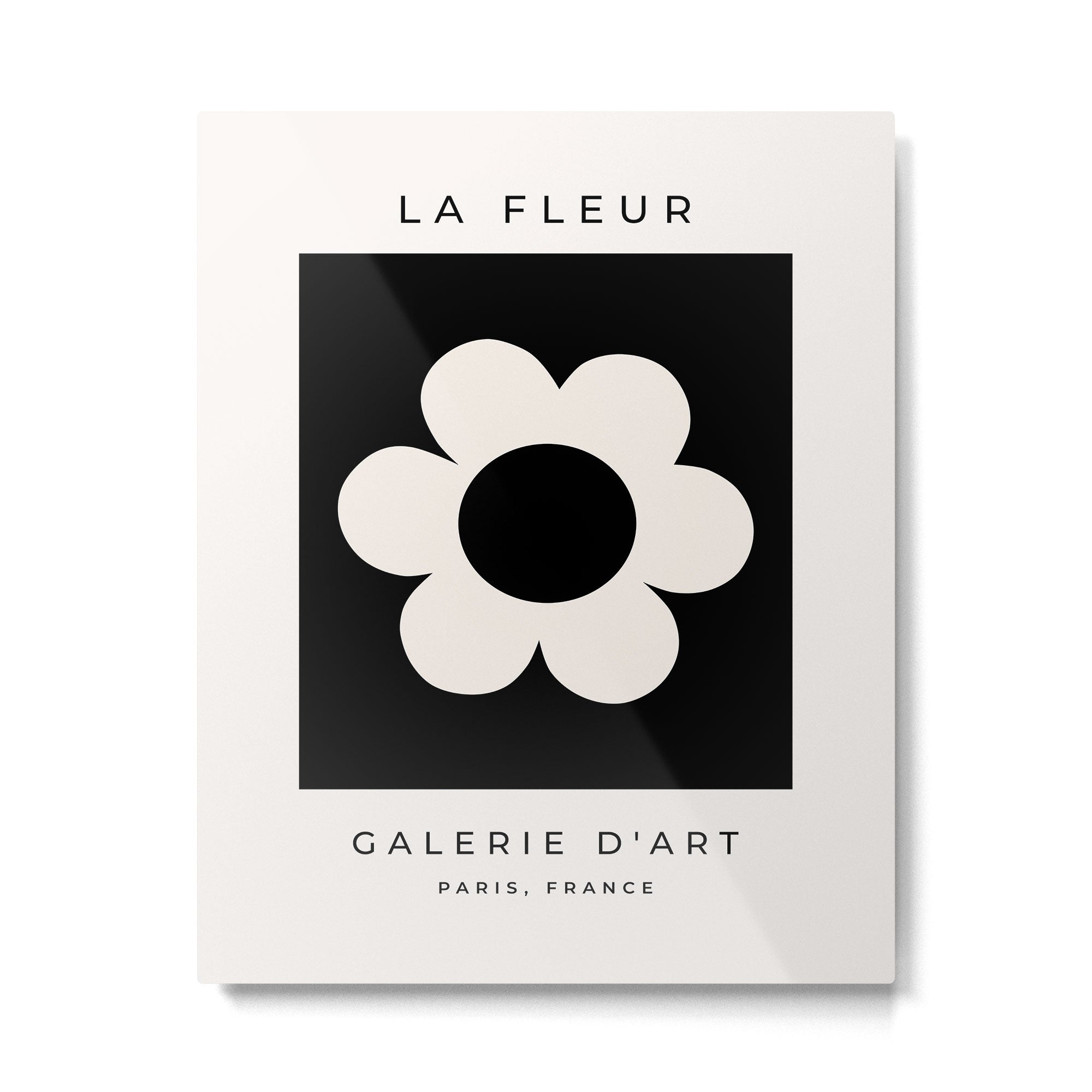 La Fleur | 06 - Retro Floral Print Black And White Flower Metal Print Gallery Image 4