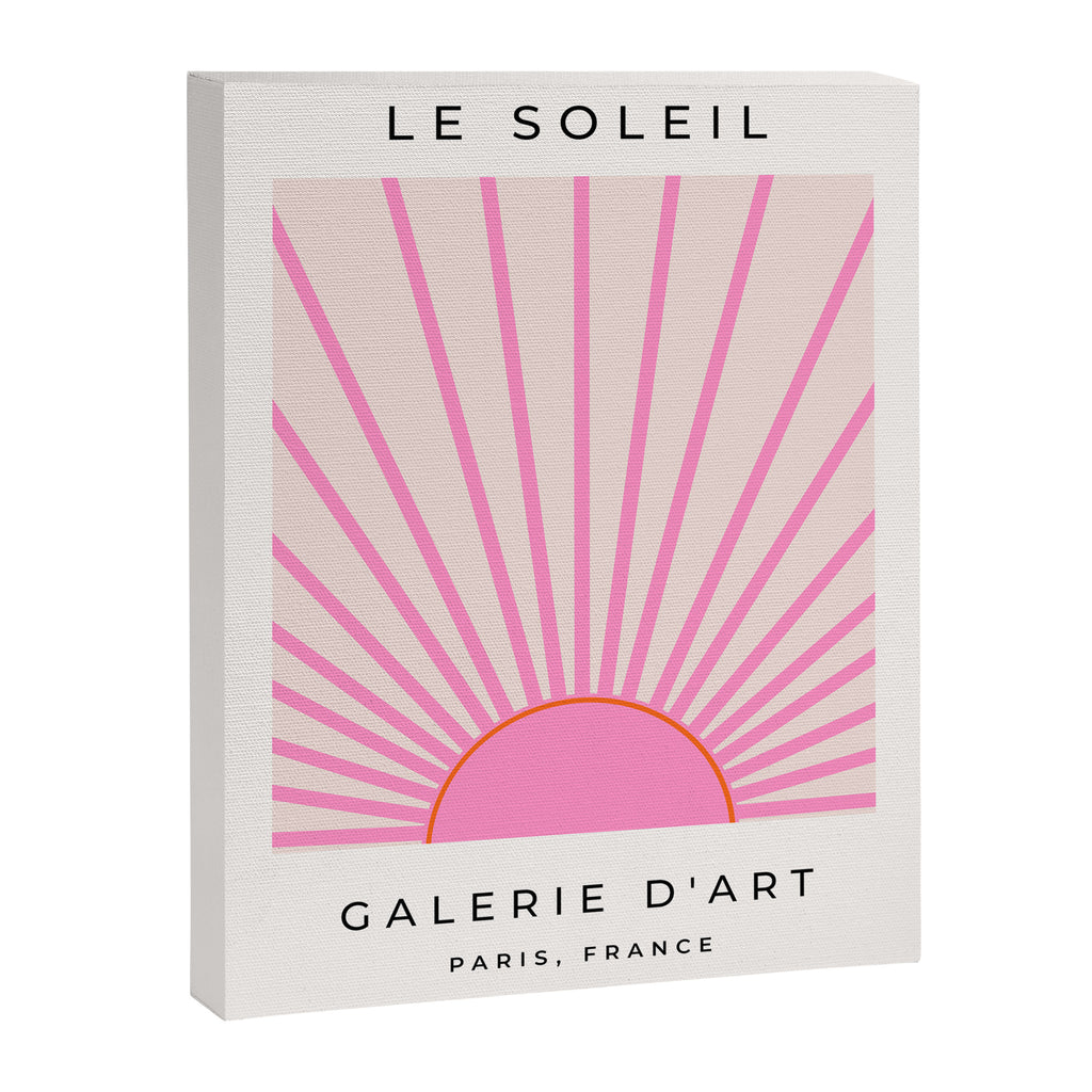 Le Soleil | 01 - Retro Sun Print Pink Aesthetic Preppy Decor Modern Abstract Sunshine Canvas Print Gallery Image 6