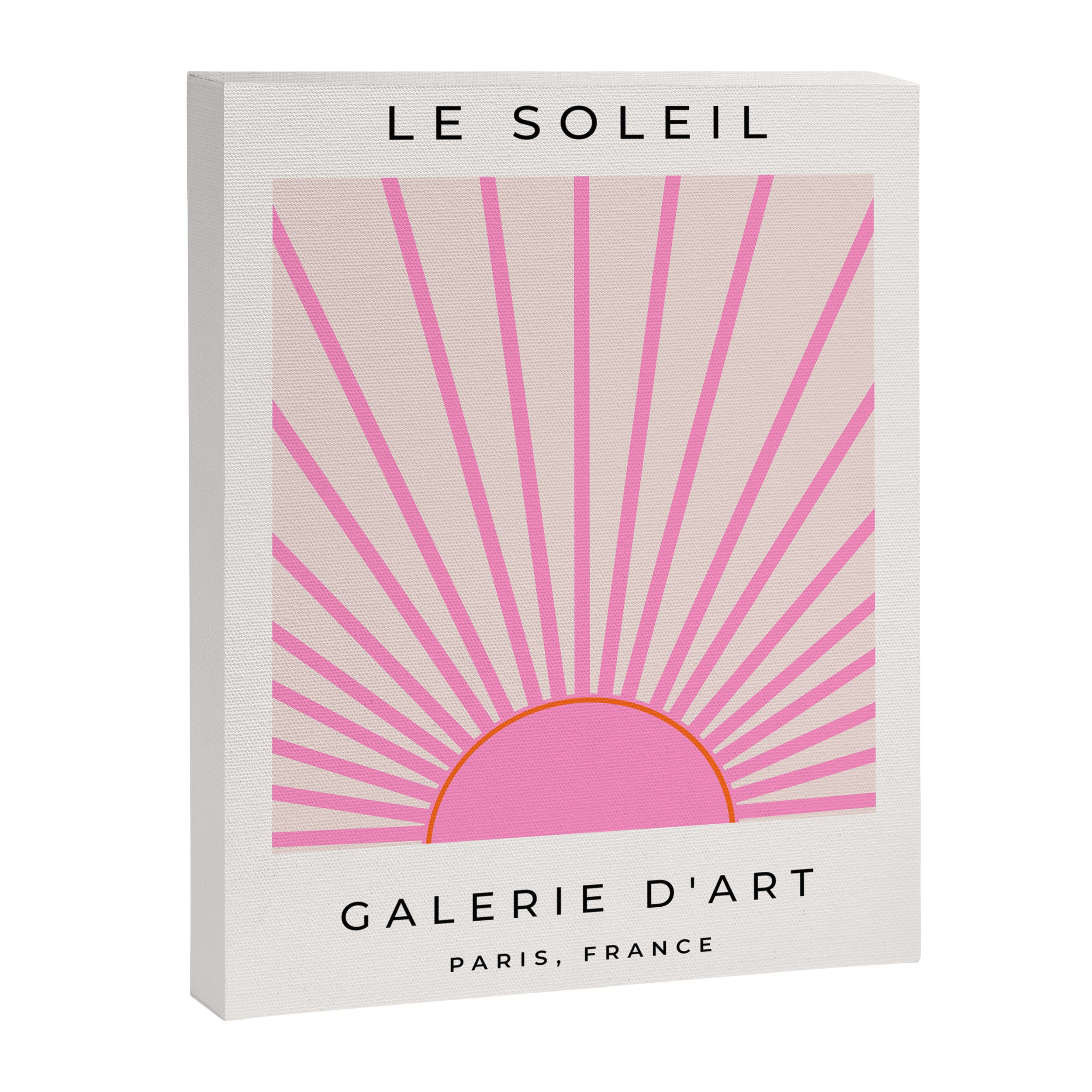 Le Soleil | 01 - Retro Sun Print Pink Aesthetic Preppy Decor Modern Abstract Sunshine Canvas Print Gallery Image 6
