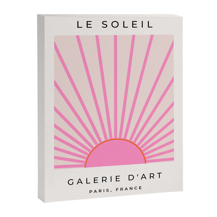 Le Soleil | 01 - Retro Sun Print Pink Aesthetic Preppy Decor Modern Abstract Sunshine Canvas Print Gallery Image 1