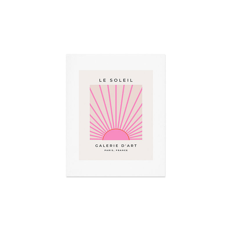Le Soleil | 01 - Retro Sun Print Pink Aesthetic Preppy Decor Modern Abstract Sunshine Art Print Gallery Image 1