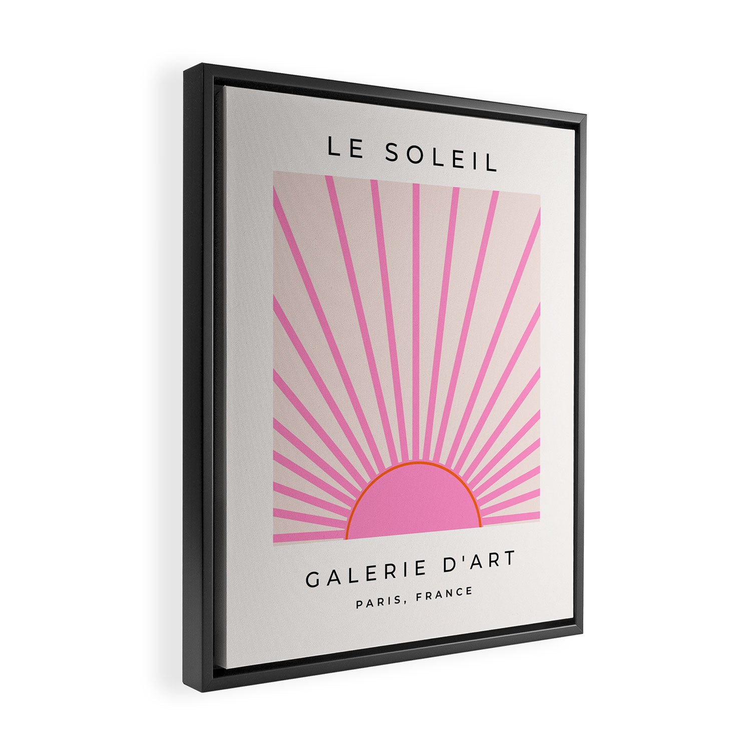 Le Soleil | 01 - Retro Sun Print Pink Aesthetic Preppy Decor Modern Abstract Sunshine Framed Canvas Print Gallery Image 2