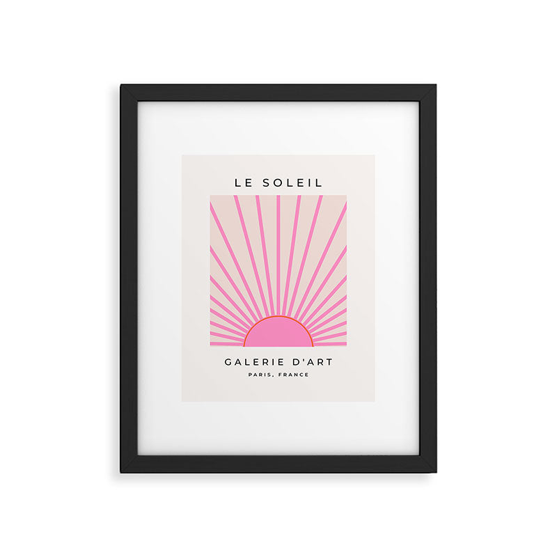 Le Soleil | 01 - Retro Sun Print Pink Aesthetic Preppy Decor Modern Abstract Sunshine Framed Art Print Gallery Image 4